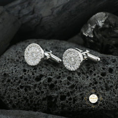 Sparkling Silver Circle of Shine Cufflinks