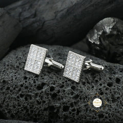 Sparkling Silver Orbit Spark Cufflinks