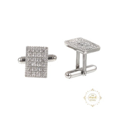 Sparkling Silver Dazzle Discs Cufflinks