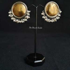 Sterling Silver Dual Tone Pearl Earring