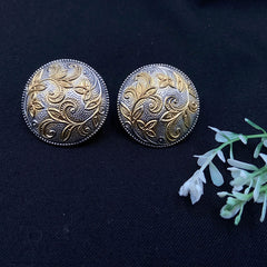 Oversized Bloom Studs Dual Tone