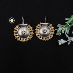 Timeless Embossed Earring Dual Tone