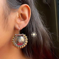 Timeless Embossed Earring Dual Tone