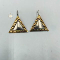 Trikona Earrings Dual Tone