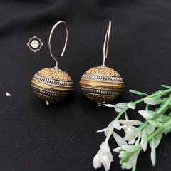 Ball Drop Earring Dual Tone