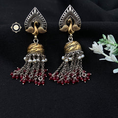 Majestic Peacock Chitai Jhumki Dual Tone