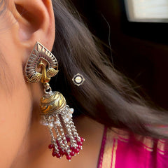 Majestic Peacock Chitai Jhumki Dual Tone