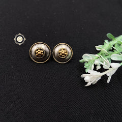 Rozana Round Studs Dual Tone