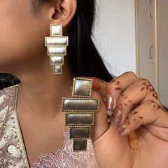 Sterling Silver Luxe Step Earring