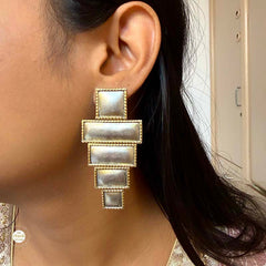 Sterling Silver Luxe Step Earring