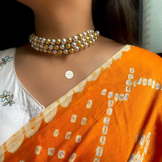 Sadabahar Dholki Ball Dual Tone Necklace