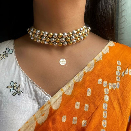 Sadabahar Dholki Ball Dual Tone Necklace