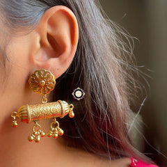 Full Gold Tribal Taweez Earring