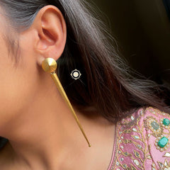 Full Gold Long Stick Earring