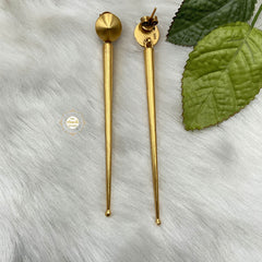 Full Gold Long Stick Earring