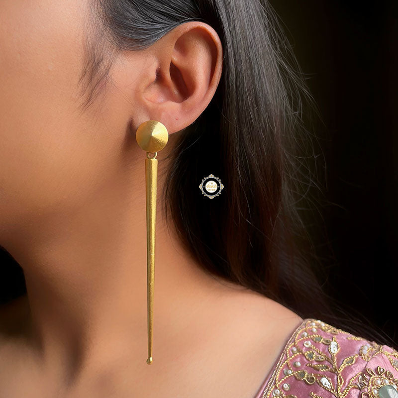 Full Gold Long Stick Earring