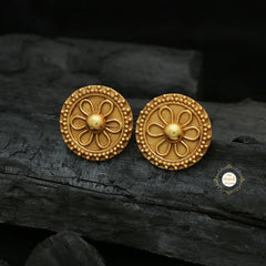 Full Gold Minimal Floral Earring