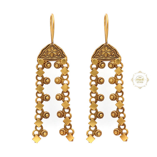 Full Gold Tribal Earring