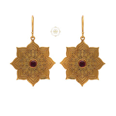 Full Gold Ripple Mandala Earring