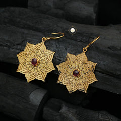 Full Gold Ripple Mandala Earring