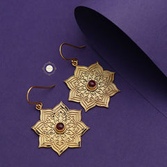 Full Gold Ripple Mandala Earring