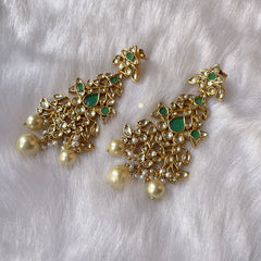 Kundan Pearl Full Gold Earring