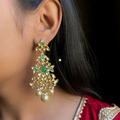 Kundan Pearl Full Gold Earring