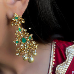 Kundan Pearl Full Gold Earring