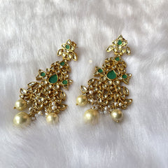 Kundan Pearl Full Gold Earring