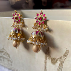 Kundan Pearl Full Gold Earring