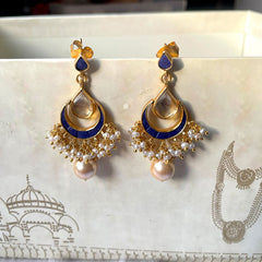 Kundan Pearl Full Gold Earring