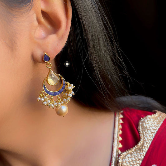 Kundan Pearl Full Gold Earring