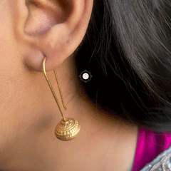 Full Gold Drop Earring