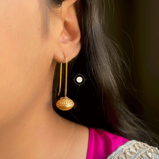 Full Gold Drop Earring