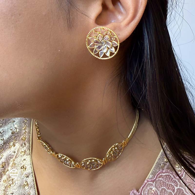 Sterling Silver Floral Glow Earring