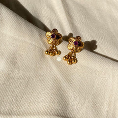 Dilkash Floral Ghungroo Earring Full gold