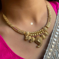 Muhurat Full Gold Paisley Necklace Set