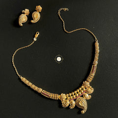 Muhurat Full Gold Paisley Necklace Set