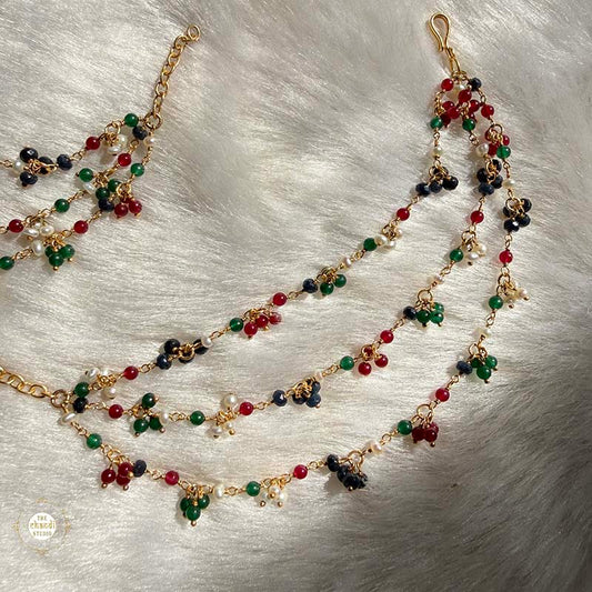 Sterling Silver Muhurat Ear Chain Kanauti (Pair)