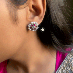 Kundan Floral Studs