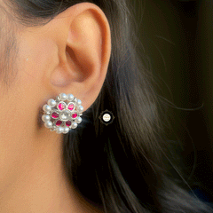 Kundan Floral Studs