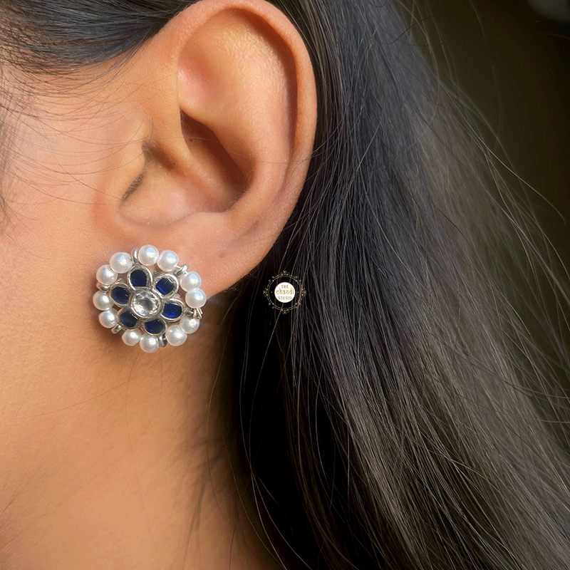 Kundan Floral Studs