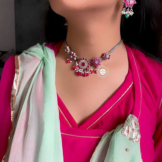 Muhurat Floral Paradise Kundan Necklace