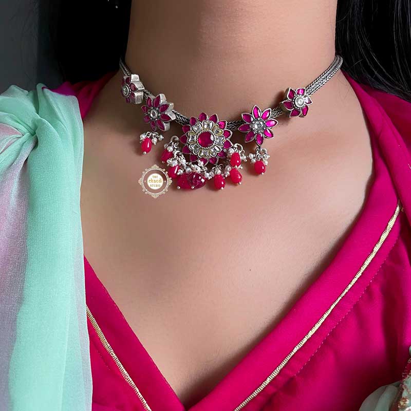 Muhurat Floral Paradise Kundan Necklace