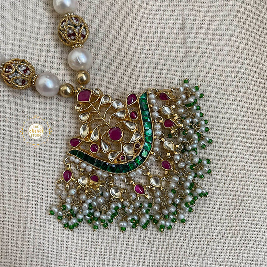 Muhurat Gold Polish Kundan Necklace