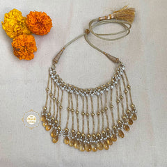 Muhurat Full Gold Citrine Waterfall Necklace