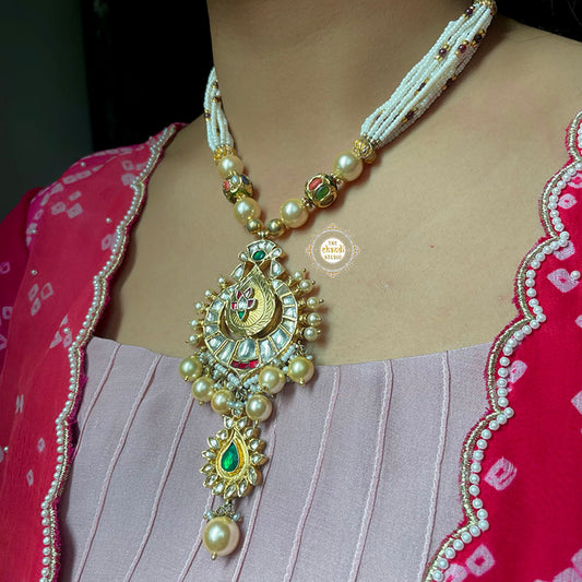 Muhurat Gold Polish Paisley Necklace