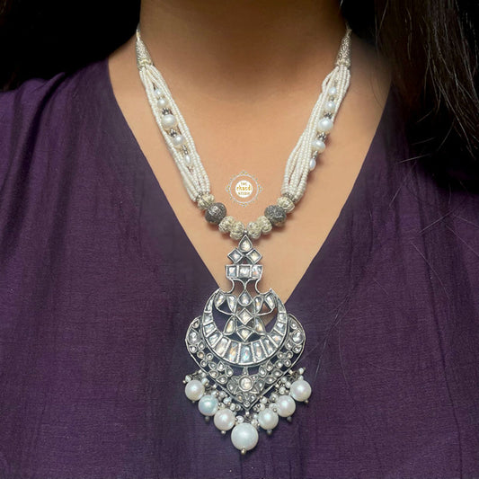 Sterling Silver Muhurat Layered Chaand Necklace