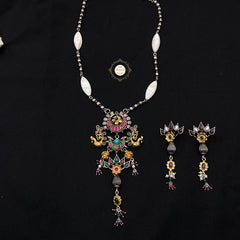 Muhurat Gold Polish Kundan Necklace Set