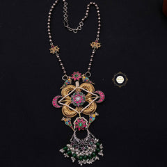 Muhurat Floral Paradise Kundan Necklace Set